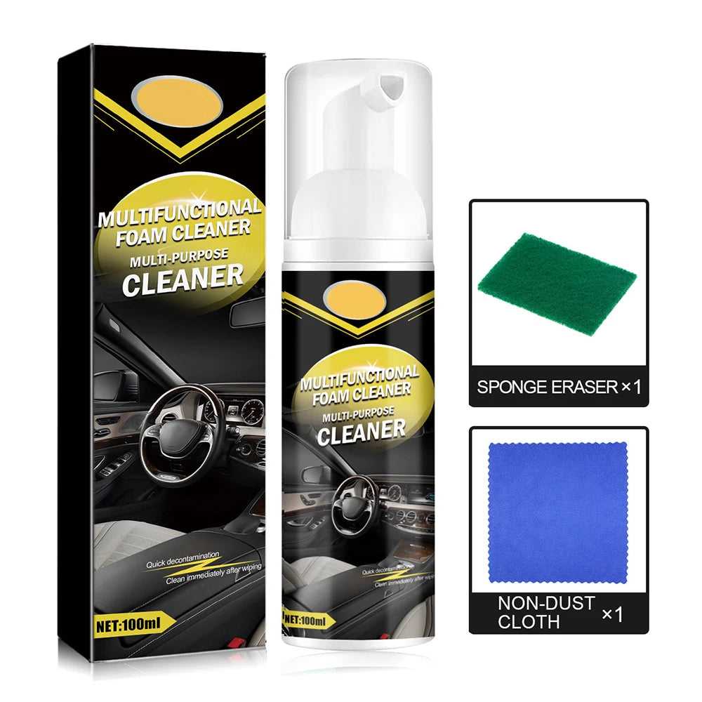 Multifunctional Car Foam Cleaner Auto Seat Cleaning Kit Car Interior Home Wash Leather Spray Foam Clean Maintenance Surfaces