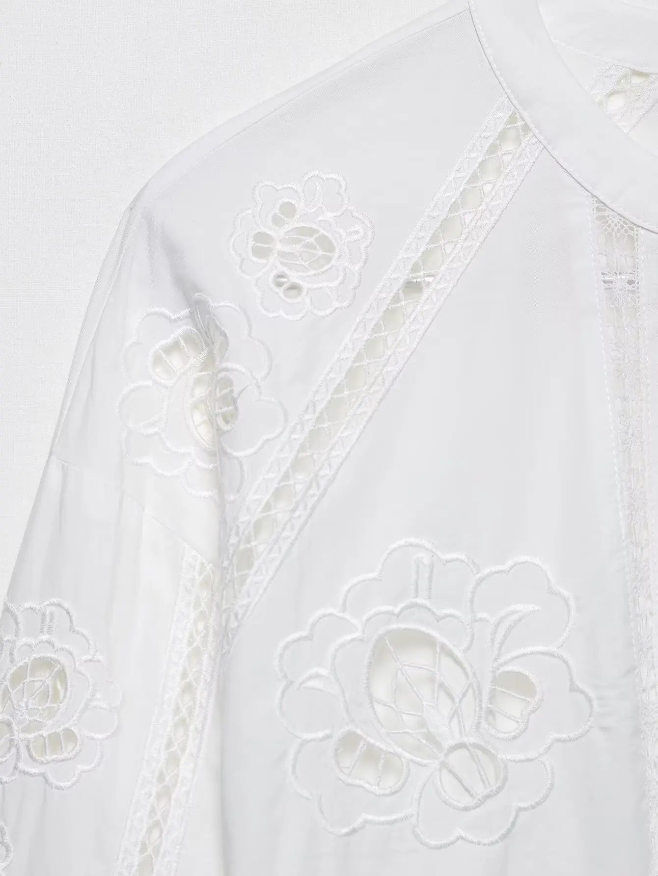 KONDALA Women Elegant Embroidered Set White Shorts Set O-Neck Loose Shirt Lace Shorts 2025 Summer Fashion High Street Shorts Set