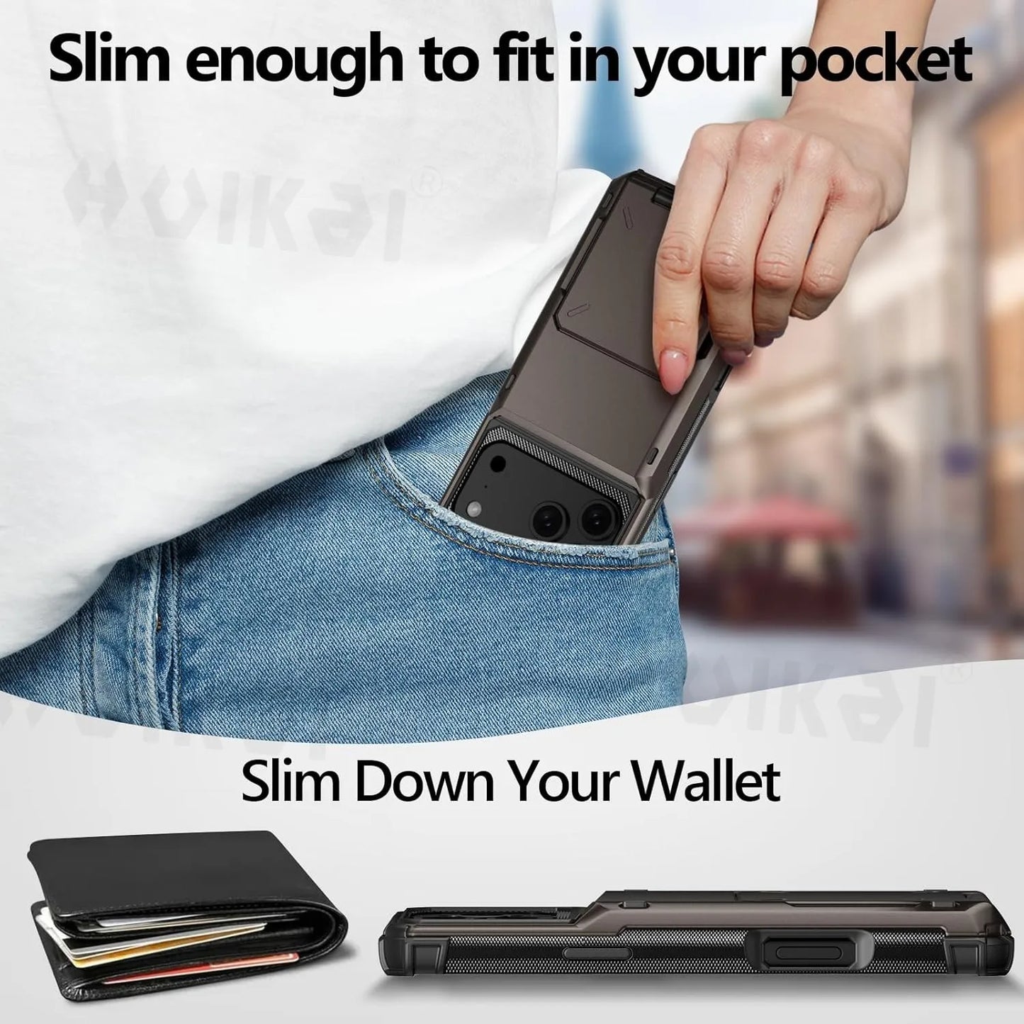 Card Holder Case For iPhone 17 Pro Max 17e 16 Pro Max 15 14 13 12 Heavy Duty Wallet Hidden Flip Slot Protective Hard Back Covers