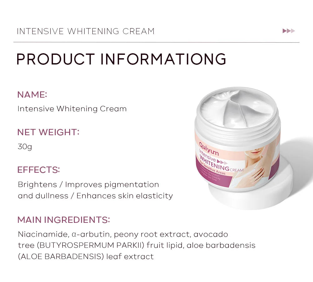 Armpit Whitening Cream Skin Lightening Bleaching Cream for Underarm Dark Skin Legs Knees Whitening Intimate Body Lotion