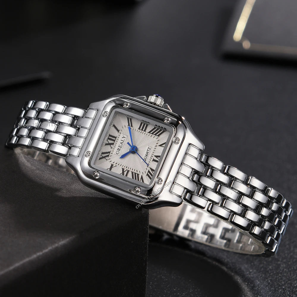 Ladies Fashion Casual Quartz Watch Women Business Stainless Steel Strap Watch