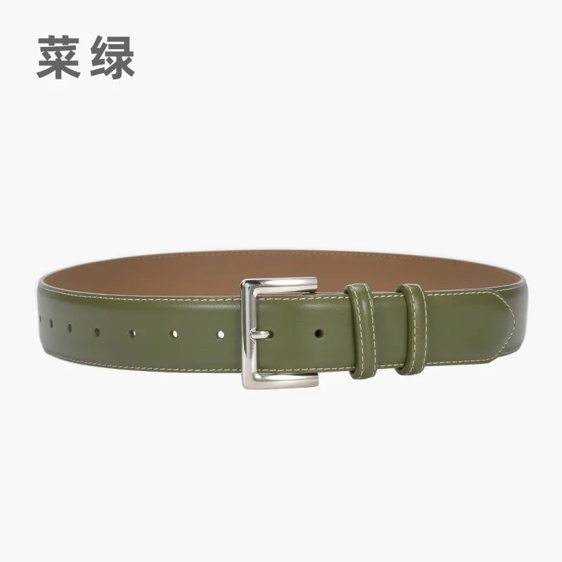 9 Colors Business Women Office Suits Trousers Belts Genuine Cow Leather Corset Dress Shirt Waist Belts Cowhide Femme Ceinture