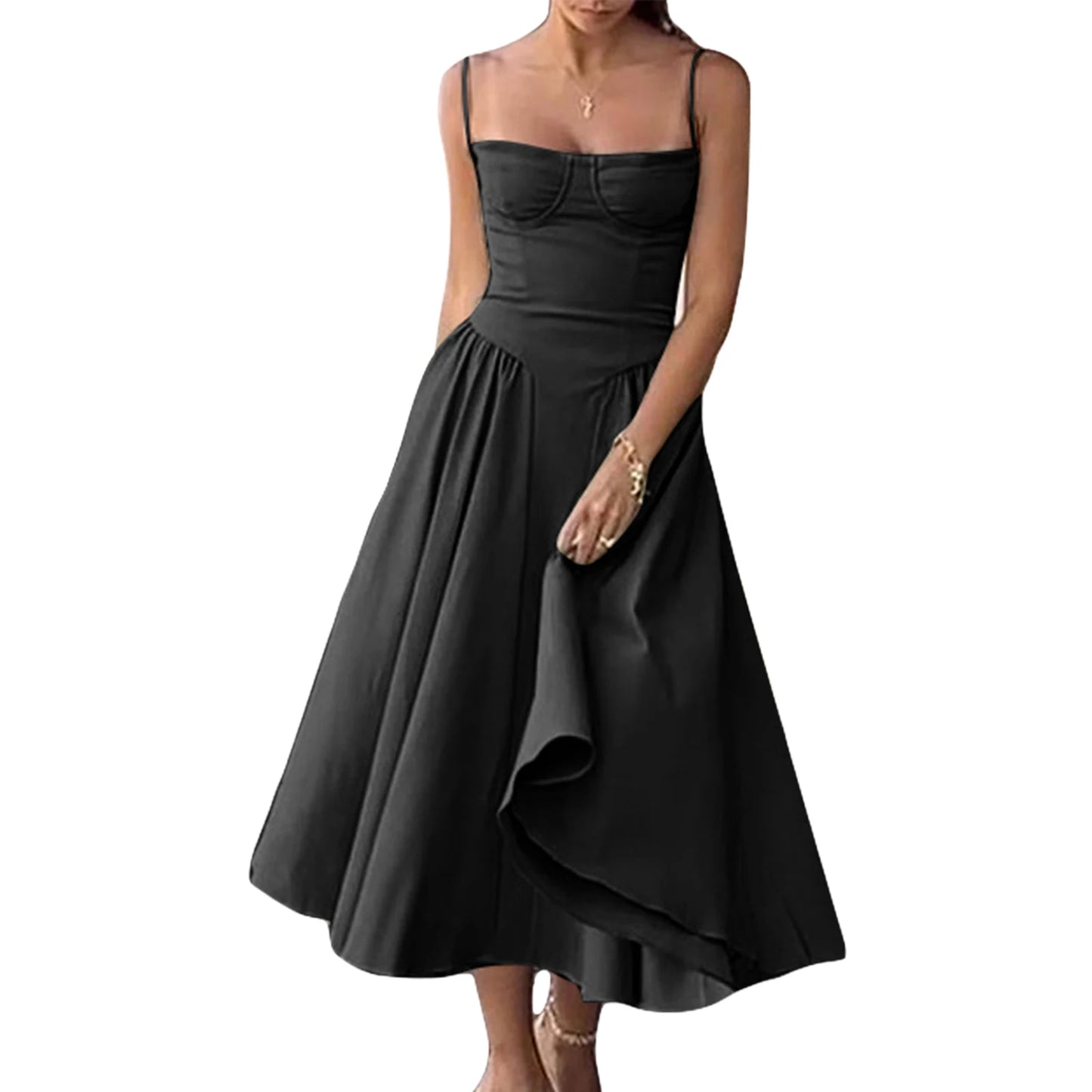 French Retro Dress for Women Sleeveless Dopamine Wear Strappy Dress Fall pring Clothes for Ladies