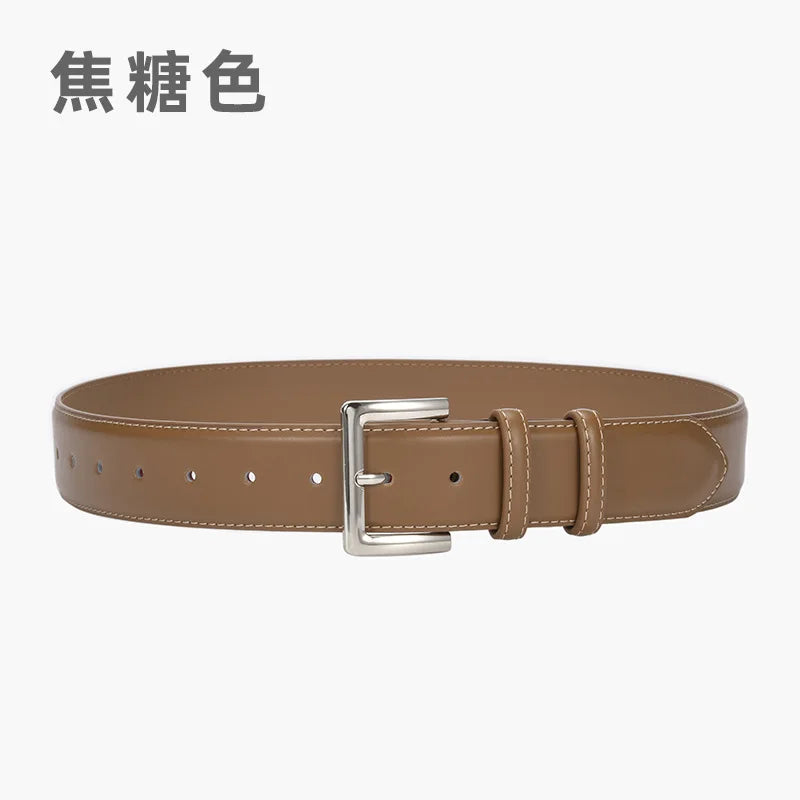 9 Colors Business Women Office Suits Trousers Belts Genuine Cow Leather Corset Dress Shirt Waist Belts Cowhide Femme Ceinture