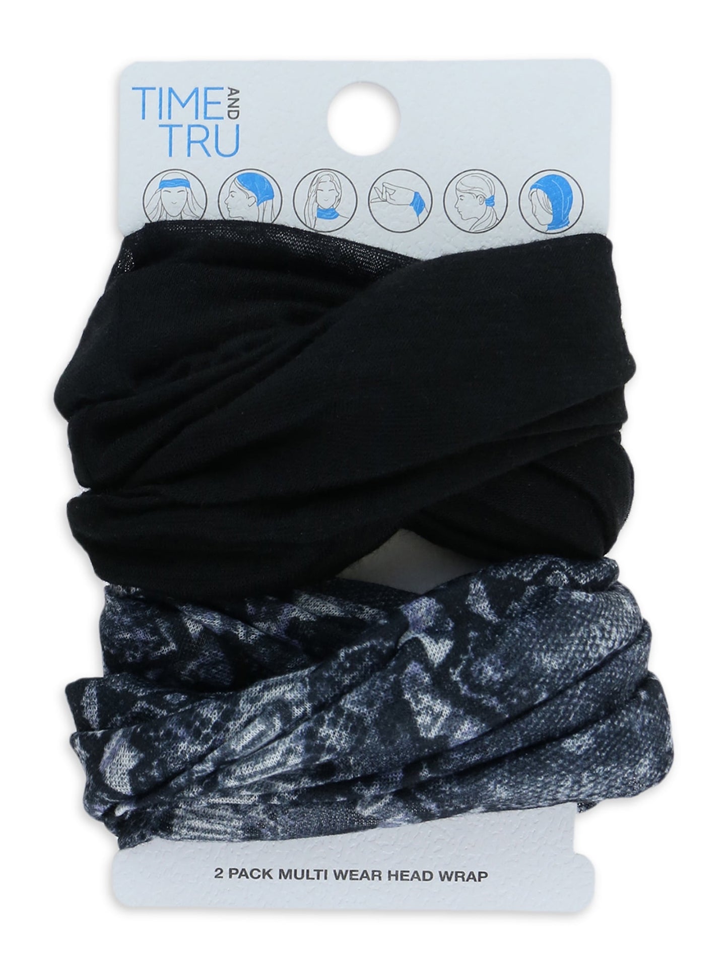 Time and Tru Women’s Solid Head Wrap, 2-Pack