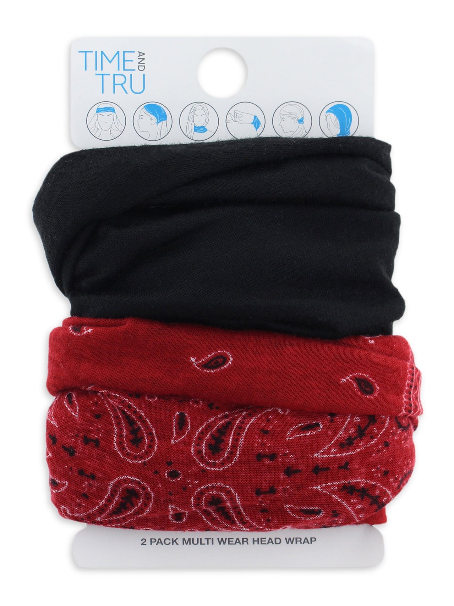 Time and Tru Women’s Solid Head Wrap, 2-Pack