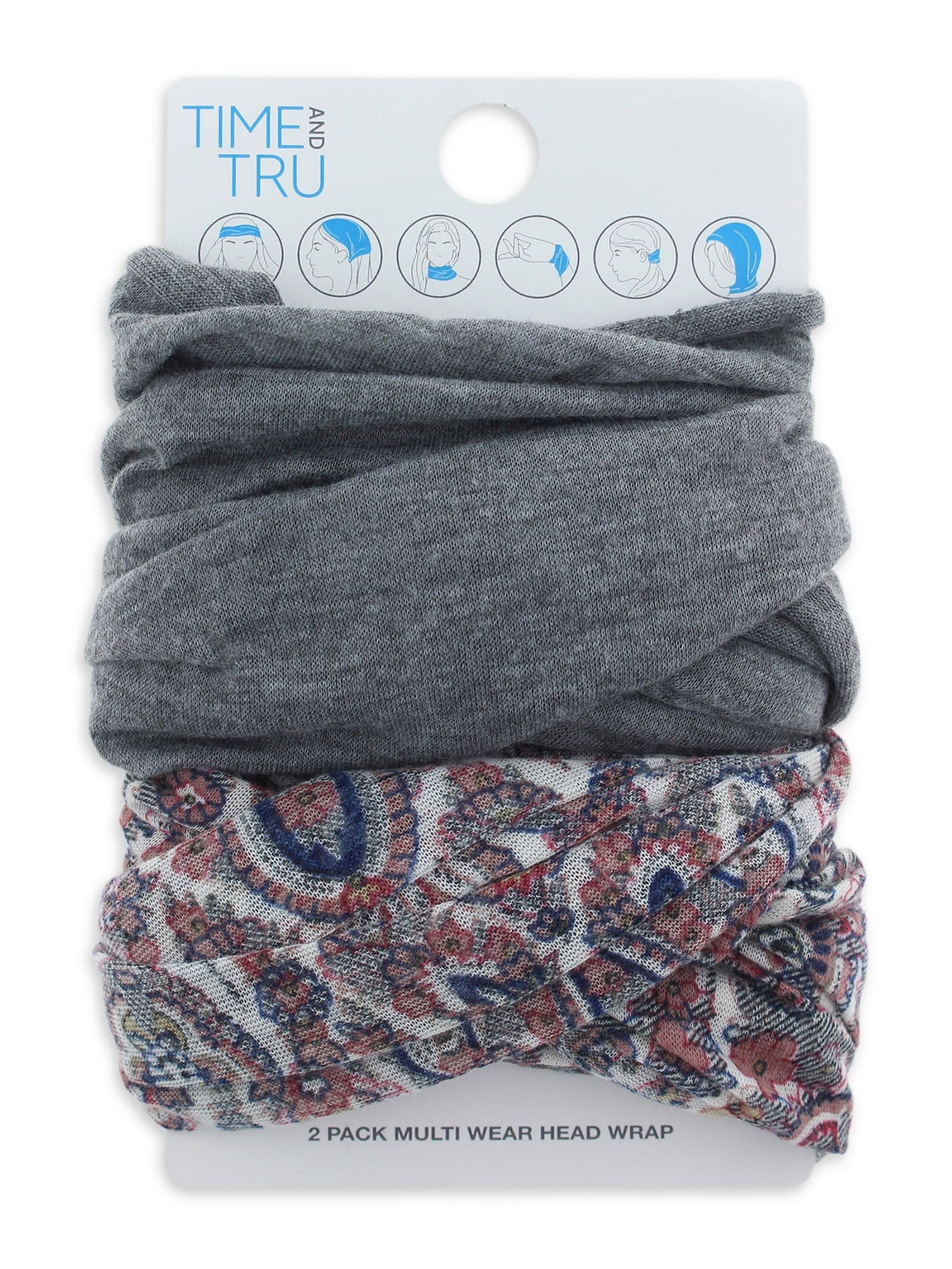 Time and Tru Women’s Solid Head Wrap, 2-Pack