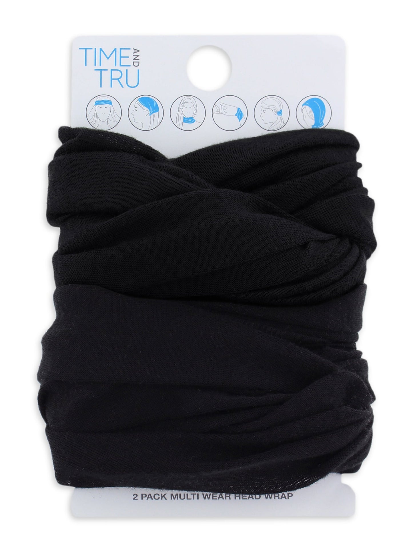 Time and Tru Women’s Solid Head Wrap, 2-Pack