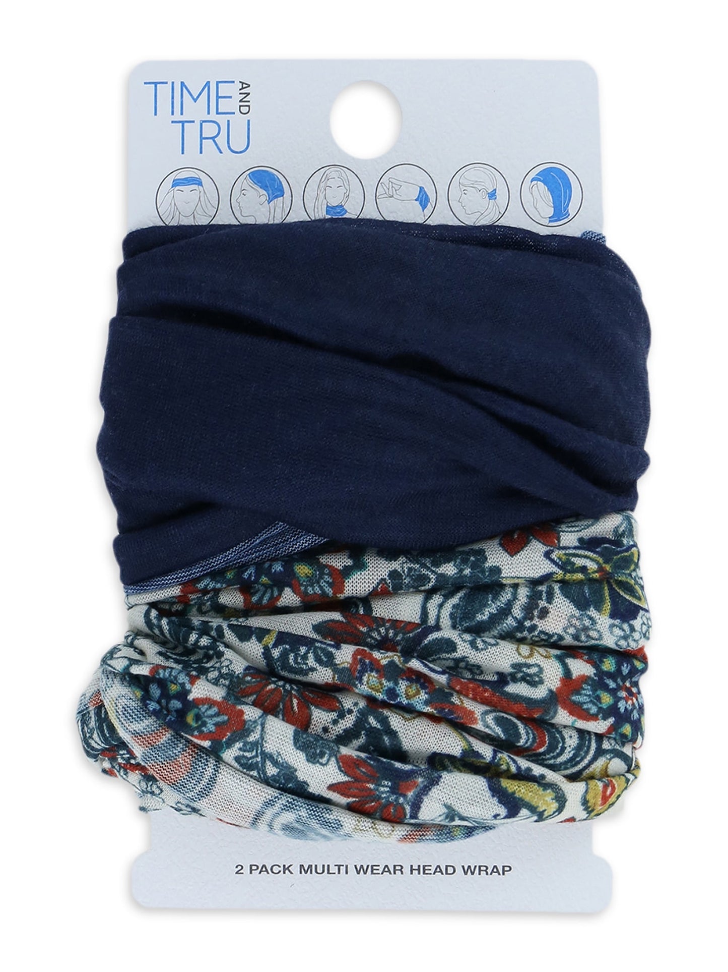 Time and Tru Women’s Solid Head Wrap, 2-Pack