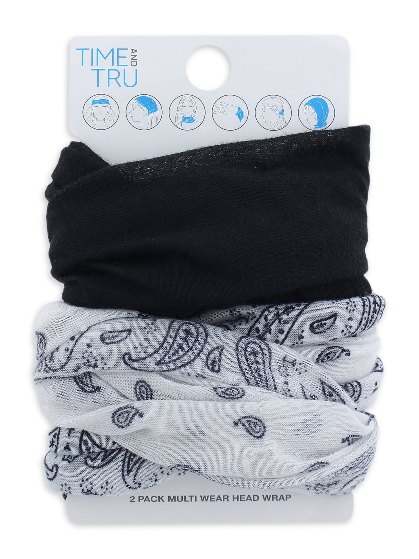 Time and Tru Women’s Solid Head Wrap, 2-Pack