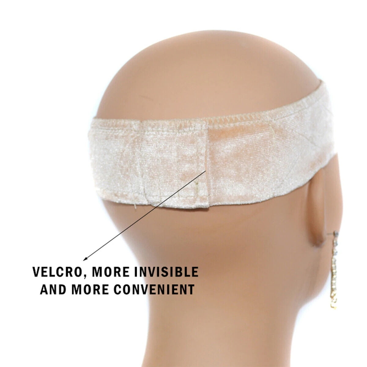 Wig Grip transparent Adjustable HeadBand Velvet Elastic Comfort  Wig B