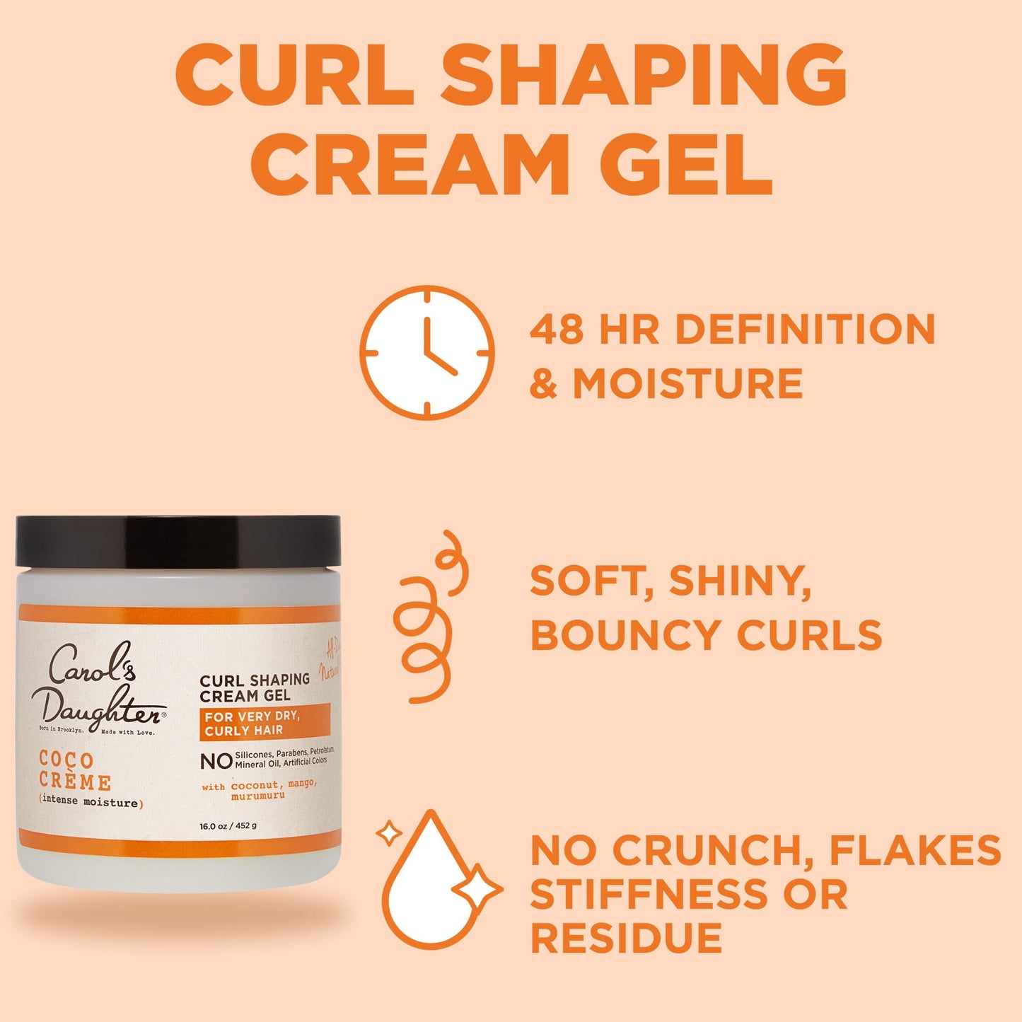 Carol's Daughter Moisturizing Shaping Cream Gel for with Curly Hair wi