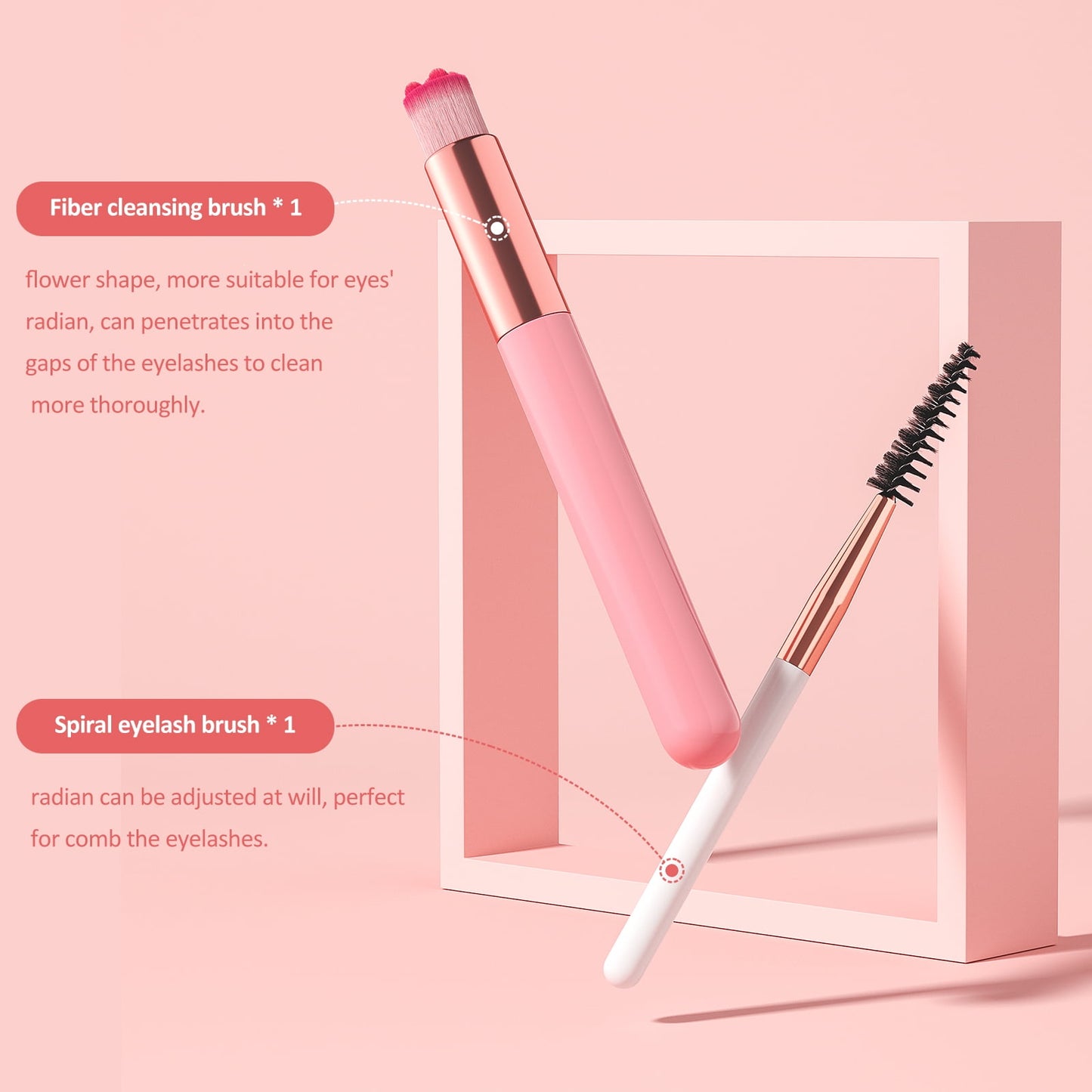 BREYLEE Rose Eyelash Extensions Shampoo 60ml+Rinse Bottle+Wand+Brush E
