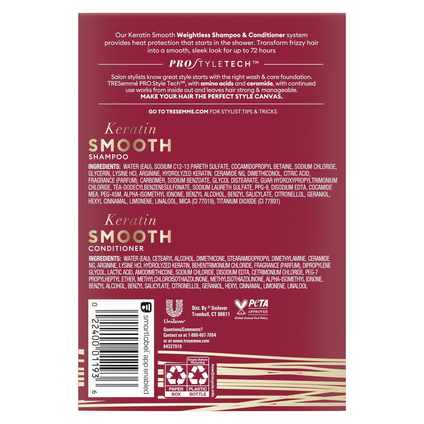 TRESemme Keratin Smooth Shampoo and Conditioner Set for All Hair Types