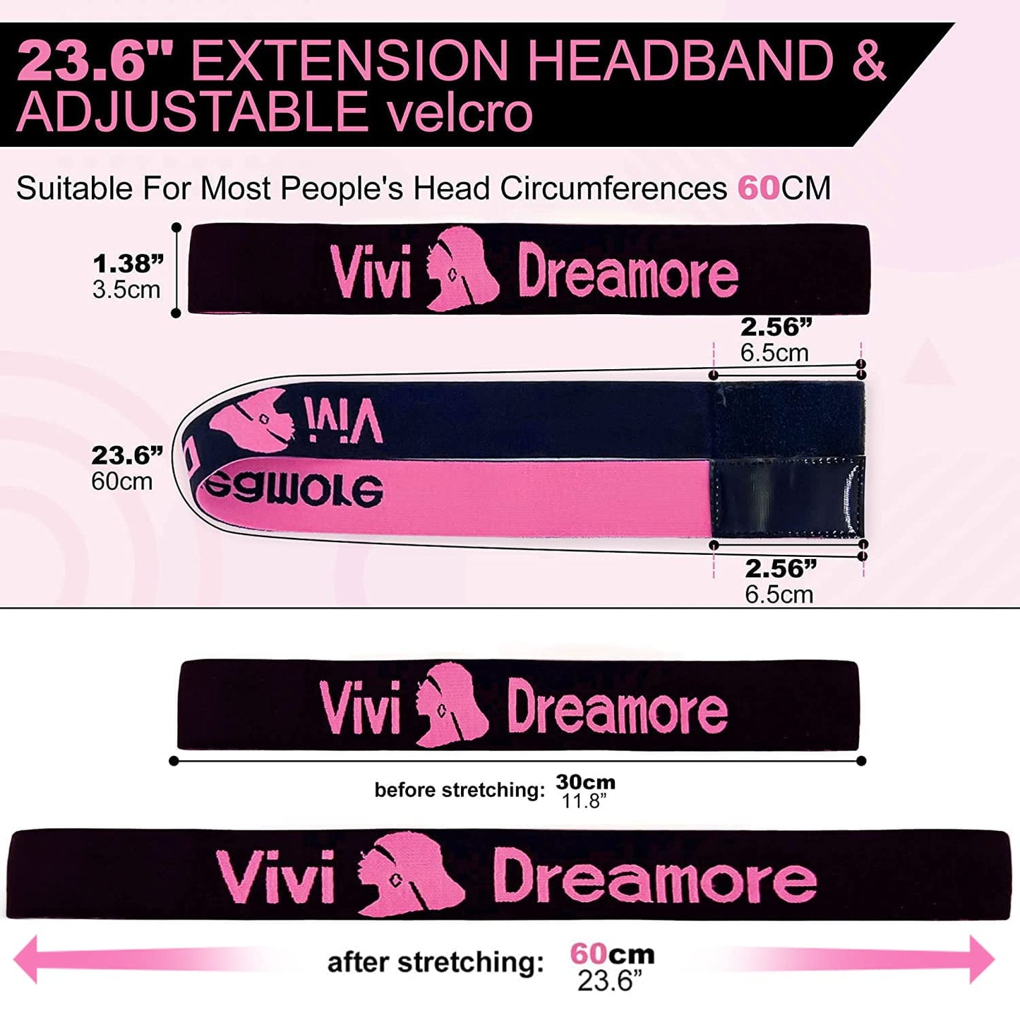 5PCS ViviDreamore Lace Melting Band, Elastic Bands for Wig, Double-Sid