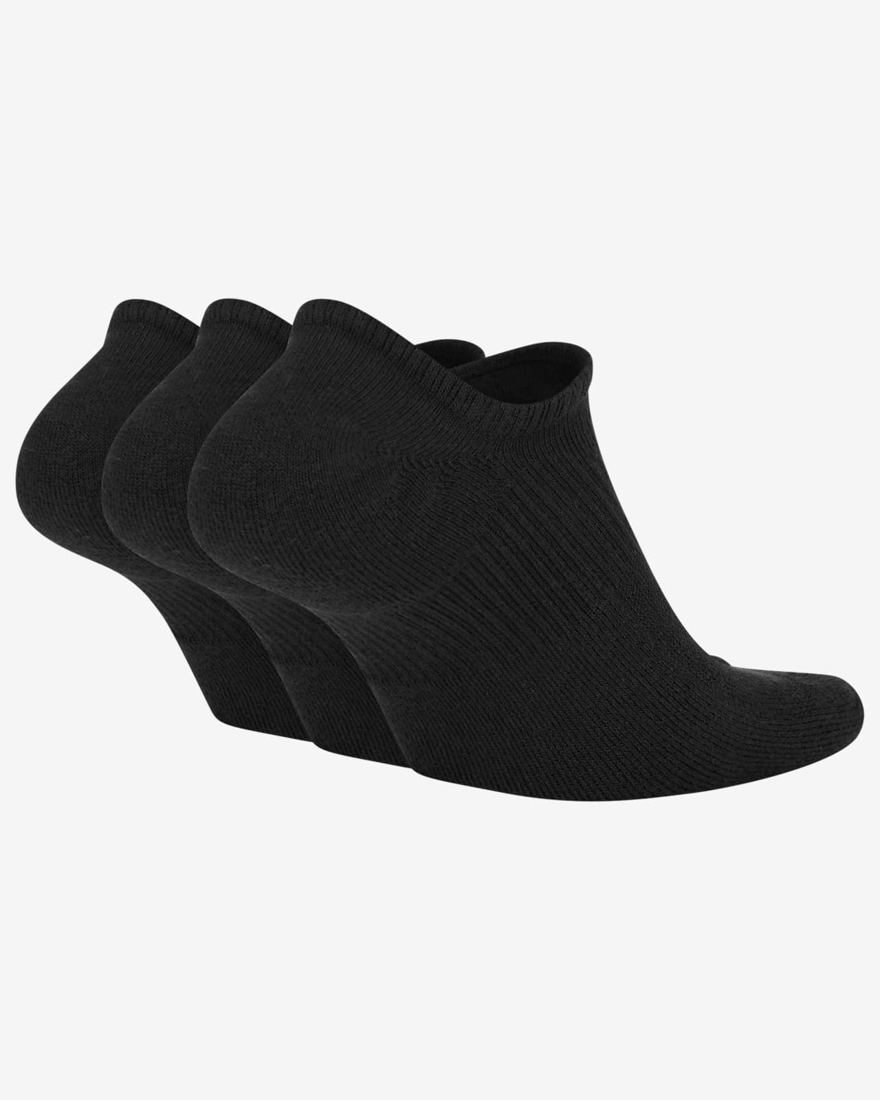 Nike Everyday DRI-FIT Plus Cushioned Training No-Show Socks Black (3 P